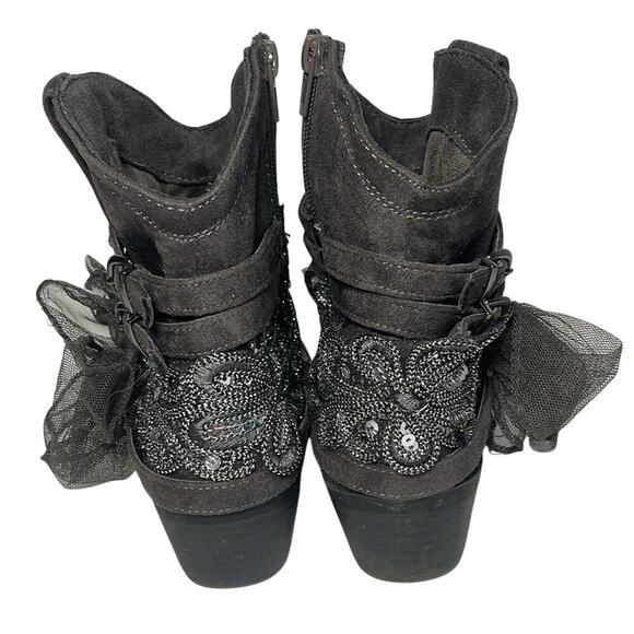 Not Rated Midas Gray Embellished Cowgirl  Boots Women's Size 6 - Picture 4 of 9